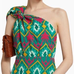 Johanna Ortiz Tropical Carisma Midi-Dress Aqua NWOT